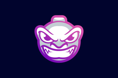 angry frog vector template logo design