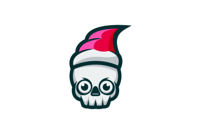 christmas skull vector template logo design