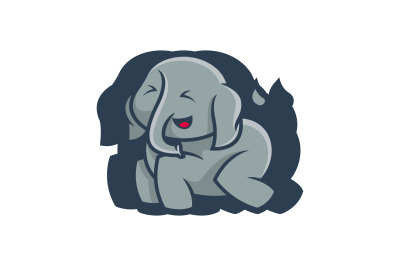 cute baby elephant vector template logo design