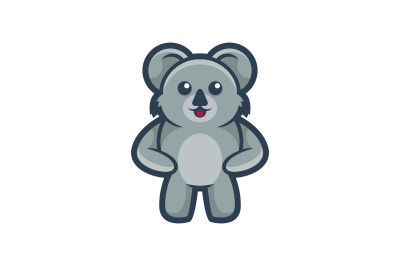 cute koala vector template logo design