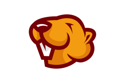 cute beaver vector template logo design