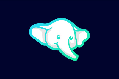 cute elephant vector template logo design