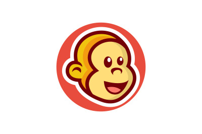 cute monkey vector template logo design