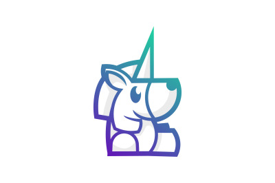 cute unicorn vector template logo design