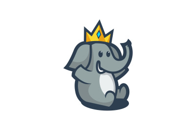 king elephant vector template logo design