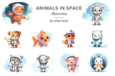 Animals In Space Kids Clipart