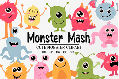 Cute Pastel Monsters svg | Cute Halloween svg clipart | Colorful Monst