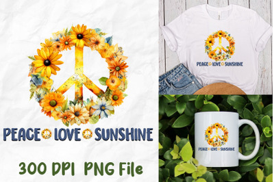 Peace Love Sunshine Sunflowers Sign