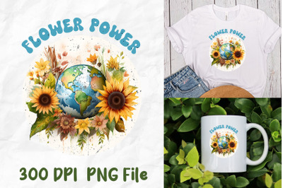 Flower Power Earth Sunflower Hippie