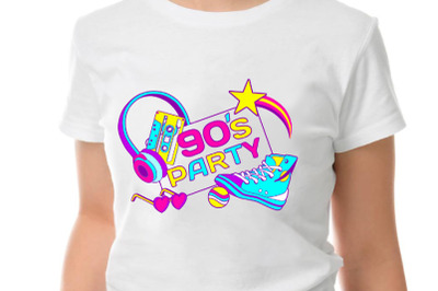 Back to 90s T-shirt bundle / Groovy teen prints / Cool party