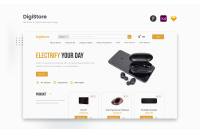 DigiStore - Clean Electronic E-Commerce Hero Image