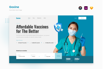 Goxine - Blue Professional Vaccination Hero Image