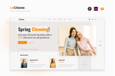 LaClasse - Soft Gray Fashion E-Commerce Hero Image