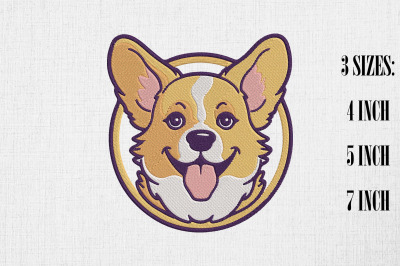 Kawaii Corgi Embroidery Design