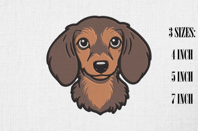 Kawaii Dachshund Embroidery Design