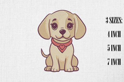 Cute Labrador Retriever Embroidery