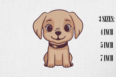 Kawaii Labrador Retriever Embroidery