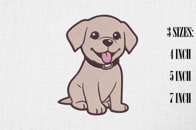 Labrador Retriever Dog Embroidery Design