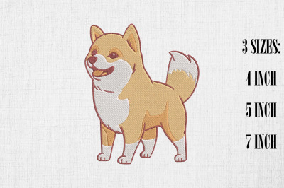 Cute Shiba Inu Dog Embroidery