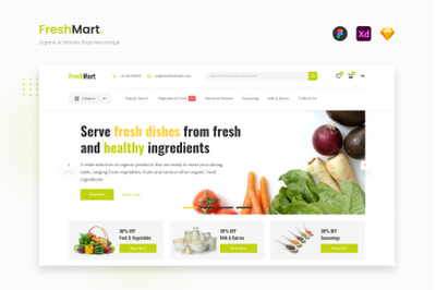 FreshMart - Clean Fresh Organic &amp; Grocery Shop Hero Image