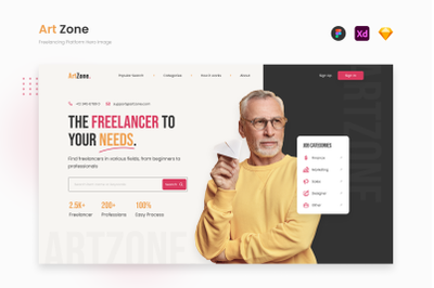 Art Zone - Modern Professional Freelancing Platform Hero Image