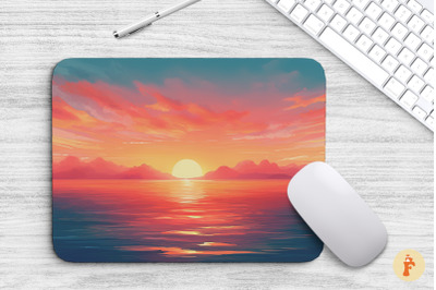 Beautiful Ocean Sunset Mouse Pad