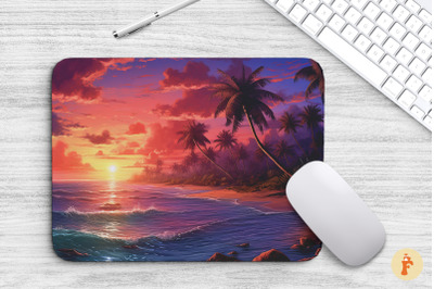 Romatic Tropical Beach Sunset Mouse Pad