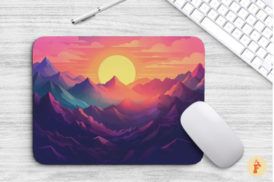 Gradient Sunset At Mountain Mouse Pad