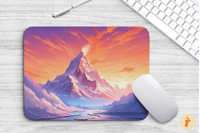 Peaceful Snow Mountain Sunset Mouse Pad