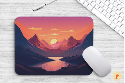 Sunset Over a Mountain Mouse Pad