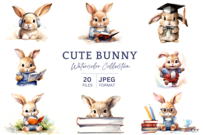 Cute Bunny Back To School