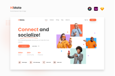 HiMate - Cheerful Minimalist Social Network Hero Image