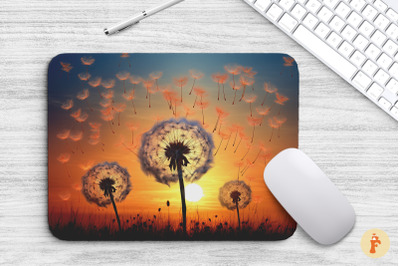 Beautiful Dandelion At Sunset Mouse Pad