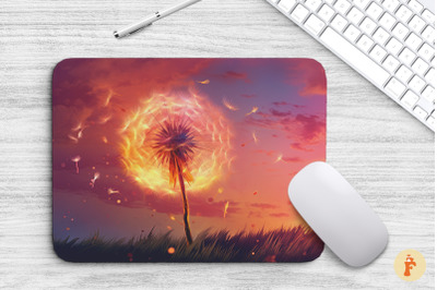 Dreamy Dandelion Sunset Mouse Pad