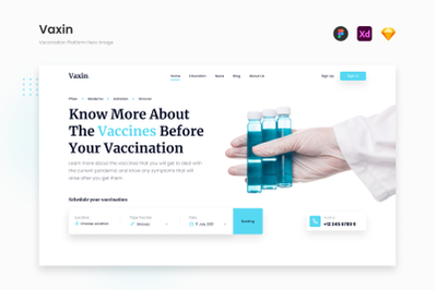 Vaxin - Blue in White Vaccination Platform Hero Image