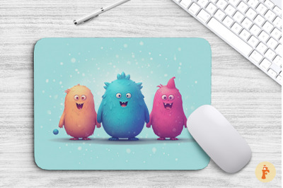 Funny Silly Monsters Mouse Pad