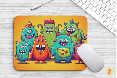 Cute Family Monsters Mouse Pad