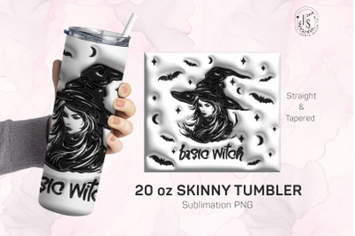 Inflated Bubble Witch Tumbler Wrap, 3D Design Skinny Tumbler