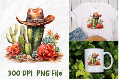 Hippie Retro Cactus Cowboy Hat Flowers