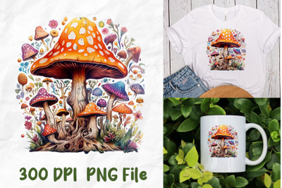 Hippie Trippy Mushrooms Garden Pattern