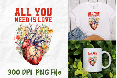 All You Need Is Love Hippie Heart