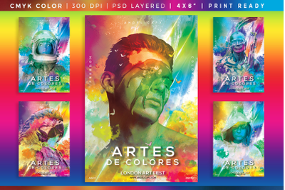 Artes De Colores PSD Flyer Template