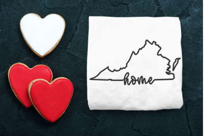 Virginia Home State Outline | Embroidery