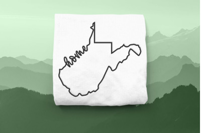 West Virginia Home State Outline | Embroidery