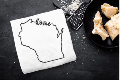 Wisconsin Home State Outline | Embroidery