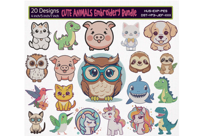 Cute Animals Embroidery Bundle 2