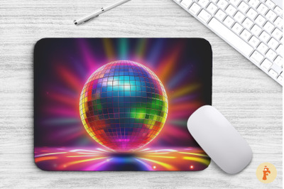 Vibrant Disco Ball Mouse Pad