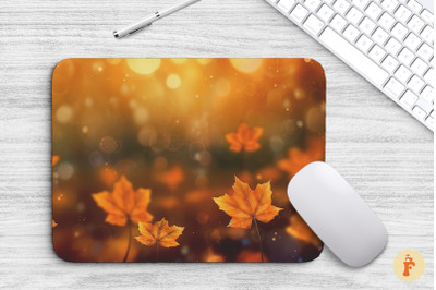 Romantic Autumn Leaves Mouse Pad