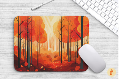 Autumn Forest Flat Style Mouse Pad