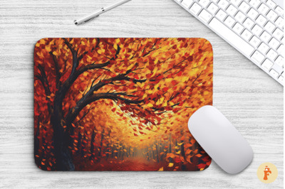 Autumn Leaves Falling Mouse Pad